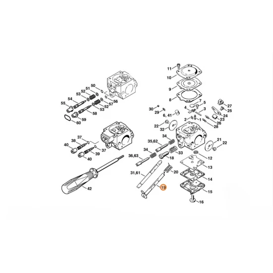 STIHL  Przysłona przepustnicy z dźwignią 4116 120 7100